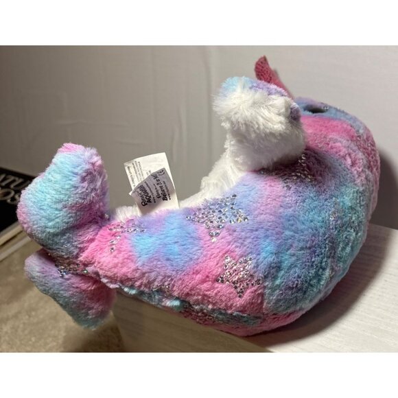 Ripleys Believe It Or Not Narwhal Plush Toy Blue Pink White Ocean 10" Sitting - Picture 8 of 9